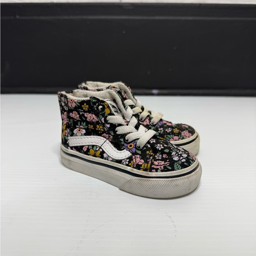 Vans Kids Black Floral High-Top Sneakers